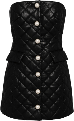 pearl button quilted dress