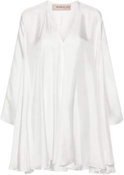 V-neck silk minidress