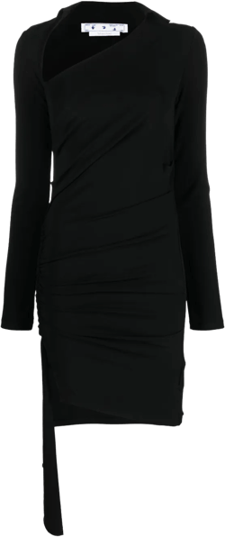 asymmetric ruched minidress