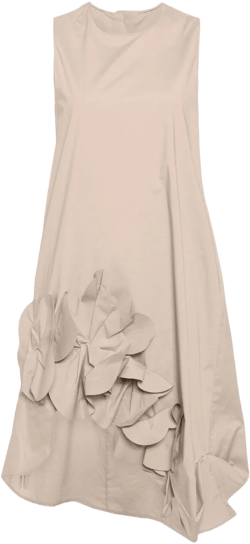 flower-detailing cotton-blend dress
