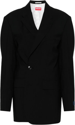 Double-breasted Tailored Blazer In Black