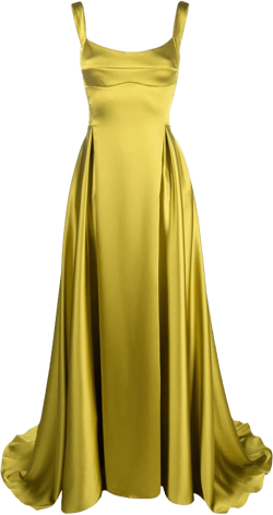 V-back satin gown