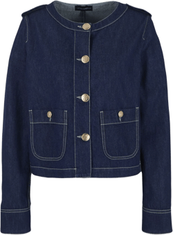 round-neck denim jacket