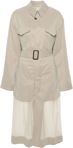 belted panelled trench coat
