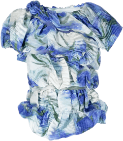 floral-print plissé-effect blouse