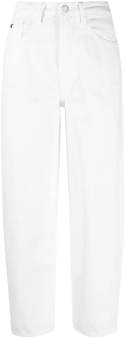 high-waisted tapered jeans