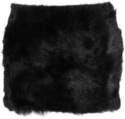 fleece-texture leather miniskirt