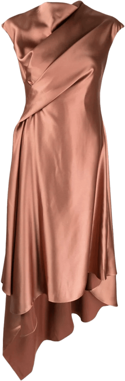 handkerchief-hem satin dress