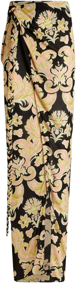 floral-print sarong skirt