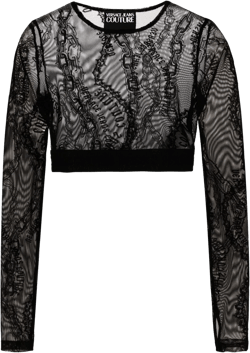 Chain Couture-flocked top