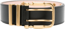 double-buckle leather belt