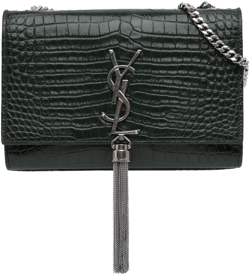 2018 Medium Croc Embossed Leather Kate Tassel crossbody bag