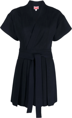 pleated wrap minidress