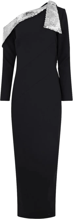 sequin-embellished crepe gown