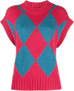 argyle intarsia-knit vest