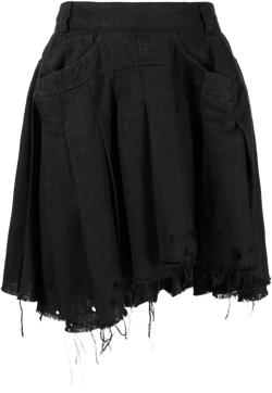 distressed-effect mini skirt