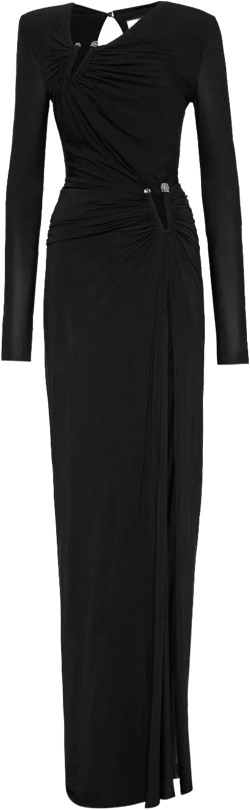 long piercing-detail dress