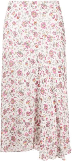 Lisanne floral-print asymmetric skirt