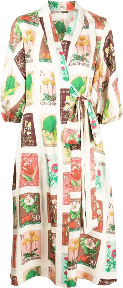 floral-print wrap dress 