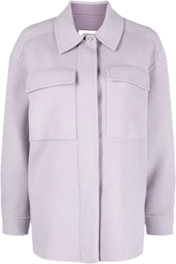 spread-collar wool shirt jacket