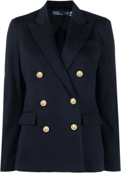 double-breasted knitted blazer
