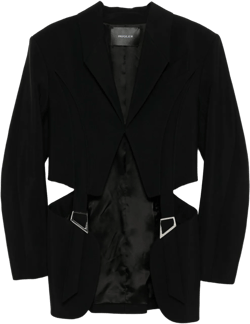 Buckled Tailored Blazer In Black