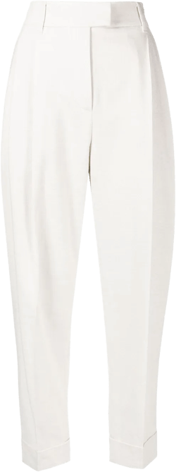 high-waisted cropped tailored trousers