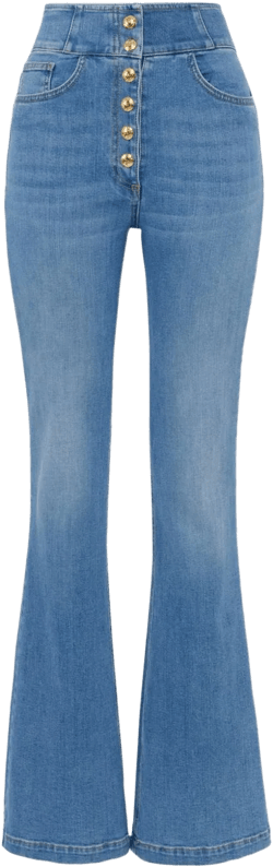 logo-button flared jeans