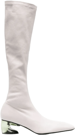 translucent-heel leather boots