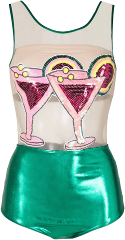 Carnaval/Festival Drink sequin-embellished one-piece