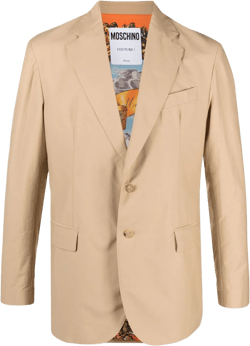 Single-breasted Cotton-blend Blazer In Pastel