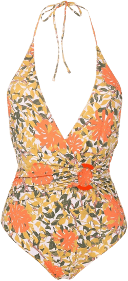 floral-print halterneck swimsuit 