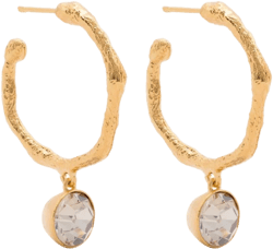 crystal-pendant hoop earrings