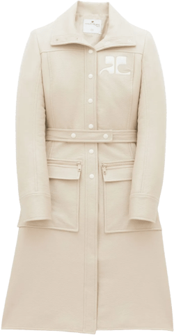 logo-patch trench coat