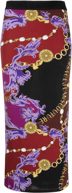Logo Couture-print midi skirt