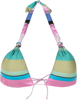 Rings striped bikini top