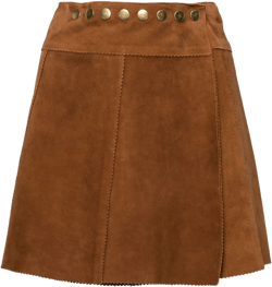 wrapped suede skirt