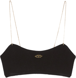 chain-strap ribbed bandeau top