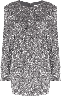 sequinned chenille mini dress