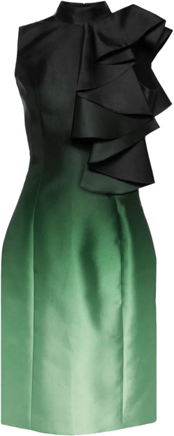 ruffled gradient mini dress
