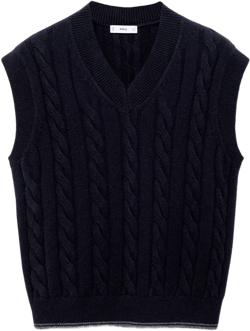 Braided knitted wool vest