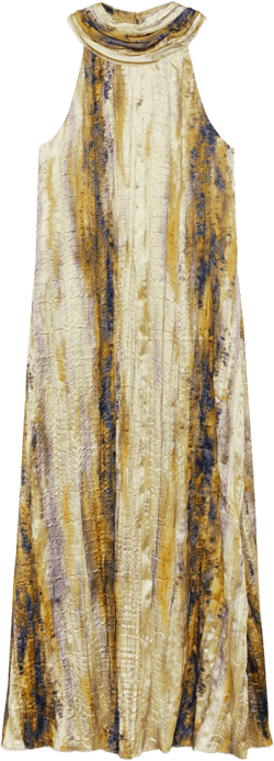 Long satin textured dress