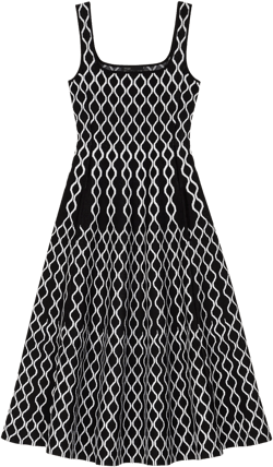 Jacquard knit midi dress