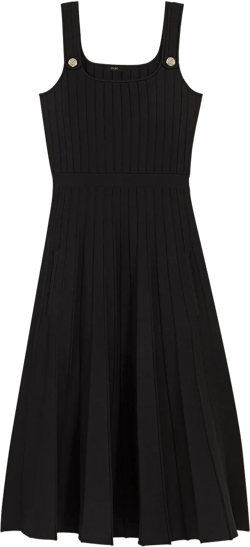Pleated knit midi dress