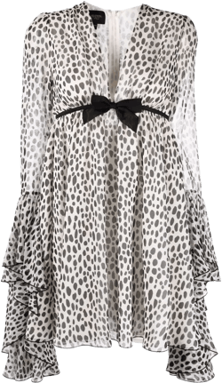 dalmatian-print silk dress