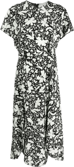 Forest Floral-print silk dress
