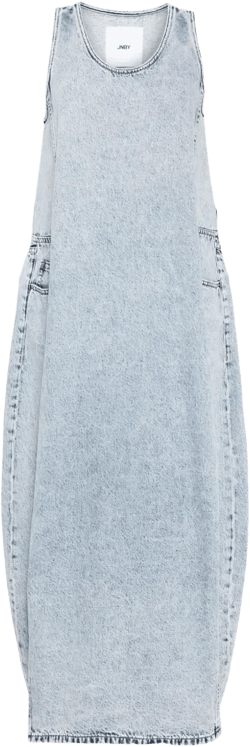 sleeveless cocoon denim dress