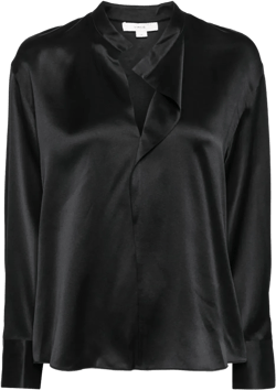 draped silk blouse