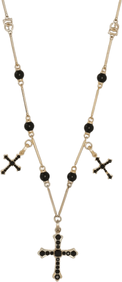 cross-charm rosary necklace
