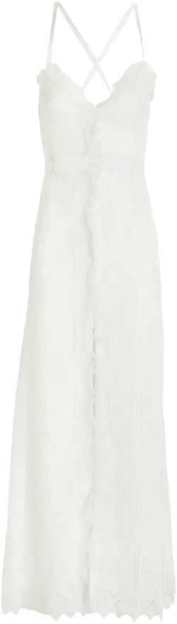 corded-lace sleeveless maxi dress